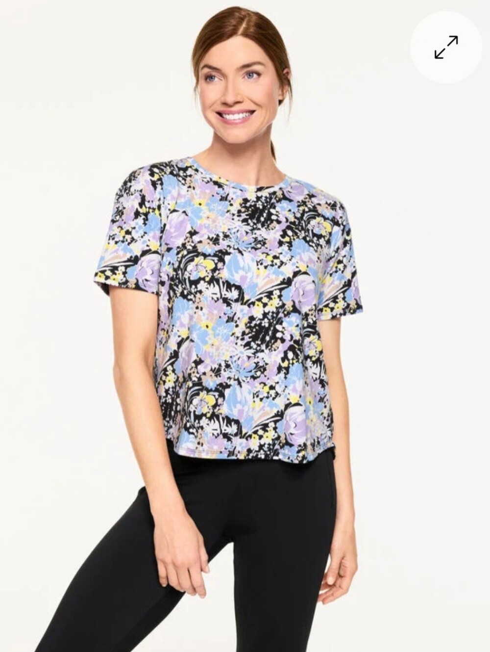 Talbots Supersoft Jersey Pleat Back Short Sleeve Tee Petite Small